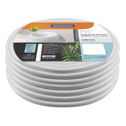 Mangueira em PVC branca Tramontina 5/16 x 1 mm 1 Camada 50 m