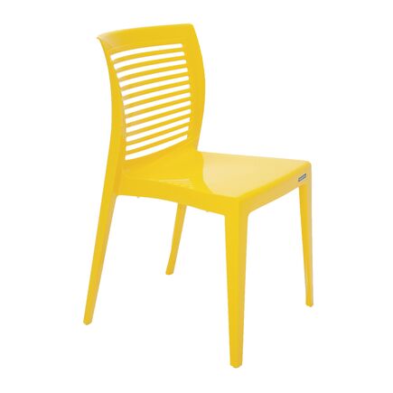 Cadeira Tramontina Summa Victória em Polipropileno Amarelo com Encosto Horizontal
