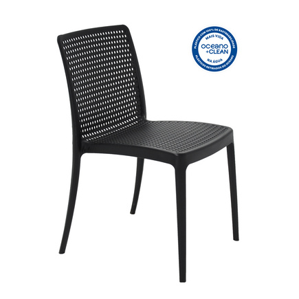 Cadeira Tramontina Summa Isabelle Eco em Polipropileno Oceano +Clean Preto