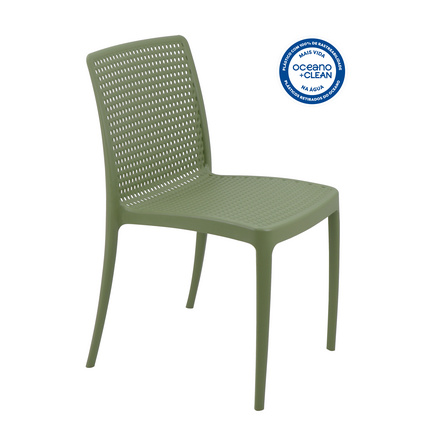 Cadeira Tramontina Summa Isabelle em Polipropileno Ocean +Clean Verde Oliva