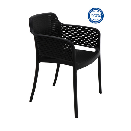 Cadeira Tramontina Summa Gabriela Eco em Polipropileno Oceano +Clean Preto