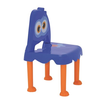 Cadeira Infantil Tramontina Monster em Polipropileno Azul com Base Laranja
