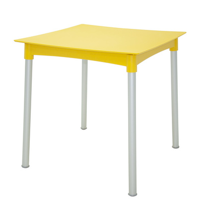 Mesa Tramontina Summa Laura Rattan em Polipropileno Amarelo com Pernas de Alumínio Anodizado