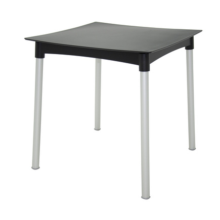 Mesa Tramontina Summa Diana em Polipropileno Preto com Pernas de Alumínio Anodizado