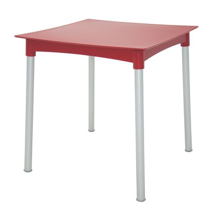 Mesa Tramontina Summa Diana em Polipropileno Vermelho com Pernas de Alumínio Anodizado