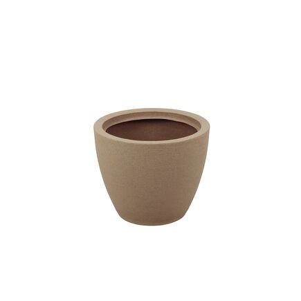 Vaso Tramontina Asteca em Polietileno Granito Areia com Prato 38 cm