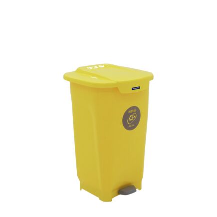 Lixeira Tramontina T-Force Coleta Seletiva em Polipropileno Amarelo 50 L