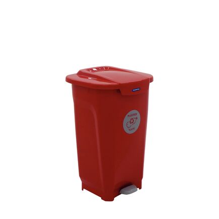 Lixeira Tramontina T-Force Coleta Seletiva Plástico em Polipropileno Vermelho 50 L