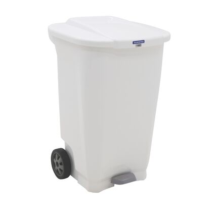 Lixeira Tramontina T-Force em Polipropileno Branco com Rodas 100 L