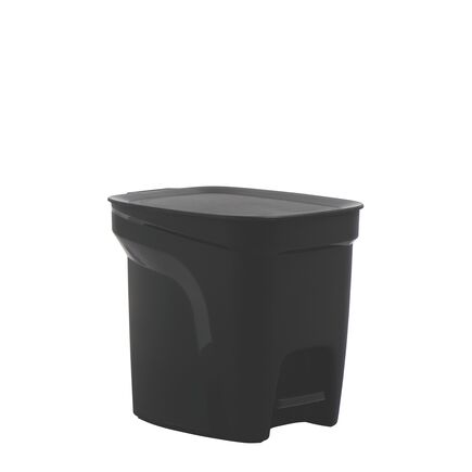 Lixeira Tramontina Compact Pedal em Polipropileno Preto e Haste em Aço Galvanizado 7 L