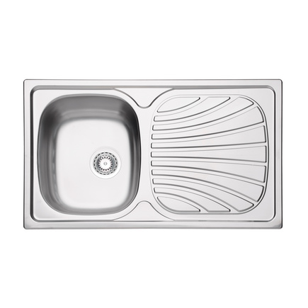 Cuba de Sobrepor Tramontina Alpha 34 Plus R em Aço Inox com Acabamento Natural 86 x 50 cm com Escorredor e Válvula
