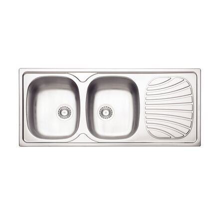 Cuba de Sobrepor Tramontina Alpha 2C 34 R em Aço Inox com Acabamento Natural 116 x 50 cm