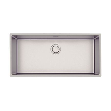 Cuba Tramontina Design Collection Quadrum 90 em Aço Inox com Acabamento Acetinado e Válvula de 4 1/2 com escape