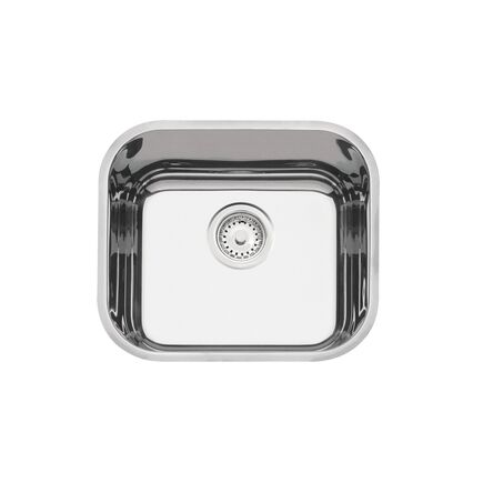 Cuba de embutir Tramontina Lavínia 40 BL em aço inox alto brilho 40x34 cm com válvula de 3 1/2