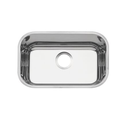 Cuba de embutir Tramontina Lavínia 47 BL em aço inox alto brilho 47x30 cm com furo para válvula de 3 1/2