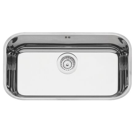 Cuba Tramontina Lavínia 56 BL em aço inox alto brilho 56x34 cm com válvula de 4 1/2 com escape