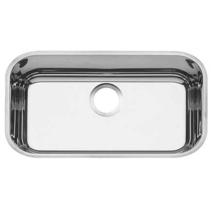 Cuba de embutir Tramontina Lavínia 56 BL em aço inox alto brilho 56x34 cm com furo para válvula de 4 1/2