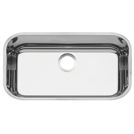 Cuba de embutir Tramontina Lavínia 56 BL em aço inox alto brilho 56x34 cm com furo para válvula de 3 1/2
