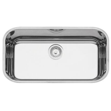 Cuba Tramontina Lavínia 56 BL em aço inox alto brilho 56x34 cm com válvula de 3 1/2
