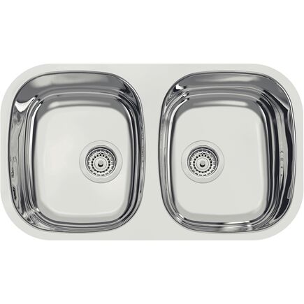 Cuba de embutir Tramontina Isis 2C 34 BL em Aço Inox Alto Brilho 77x45 cm