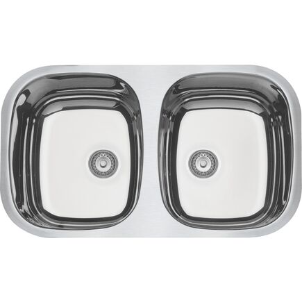 Cuba de embutir Tramontina Isis 2C 34 BL em Aço Inox Alto Brilho 77x45 cm
