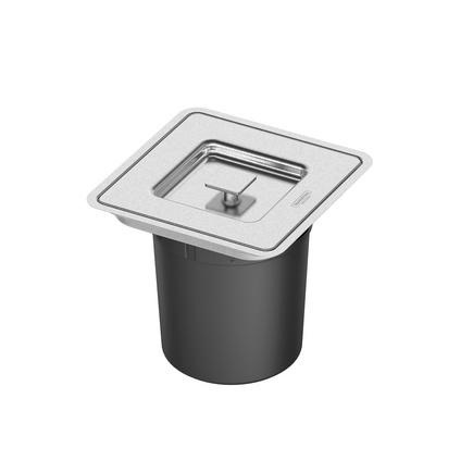 Lixeira de Embutir Tramontina Clean Square em Aço Inox com Balde Plástico 5 L