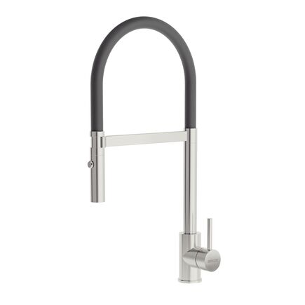 Monocomando Versatile Black em Aço Inox com Mangueira de Silicone Preto