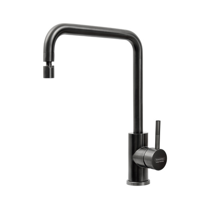 Monocomando Tramontina Angolare Intense Black em Aço Inox com Revestimento PDV e Bica Articulada