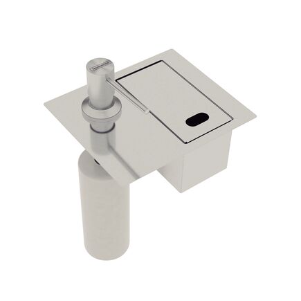 Porta-Esponja de embutir Tramontina com Tampa e Dosador de Sabão Líquido em Aço Inox