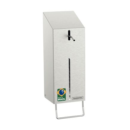 Dispenser de Álcool Gel e Sabão Líquido 500 ml Tramontina em Aço Inox com Acabamento Acetinado