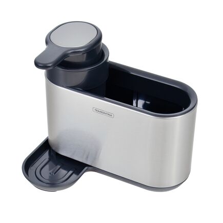Suporte de Esponja com Dosador de Sabão Tramontina em Plástico ABS e Aço Inox