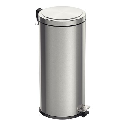 Lixeira com Pedal Tramontina Brasil Plus em Aço Inox com Acabamento Acetinado e Balde Interno 30 L