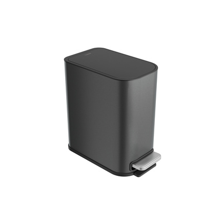Lixeira com Pedal Tramontina Tipo D Slim em Aço Inox Black Matte 5 L