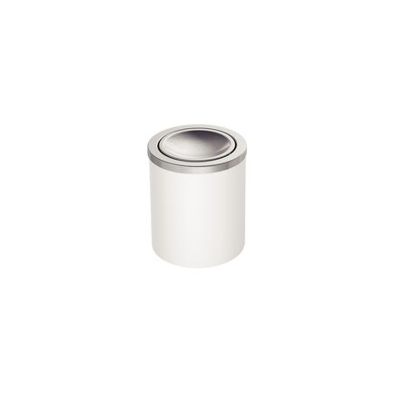 Lixeira Tramontina Útil Basculante em Aço Inox com Acabamento Acetinado e Corpo em Polipropileno Branco 5 L