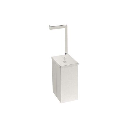 Lixeira Tramontina Luz Slim em Aço Inox 5,5 L com Suporte para Papel Higiênico