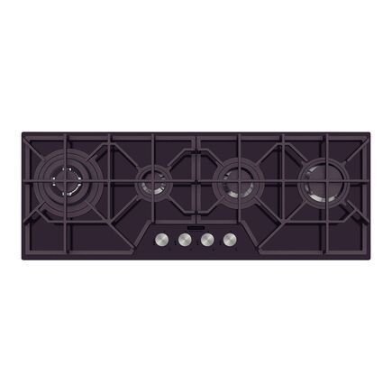 Cooktop à Gás Tramontina Design Collection Slim Glass Full 4GG B 100 Semiprofissional com Acendimento Superautomático 4 Queimadores