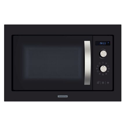 Micro-ondas de Embutir Tramontina Glass Cook 60 25 L em Vidro Temperado com Acabamento Preto 8 Funções 220 V