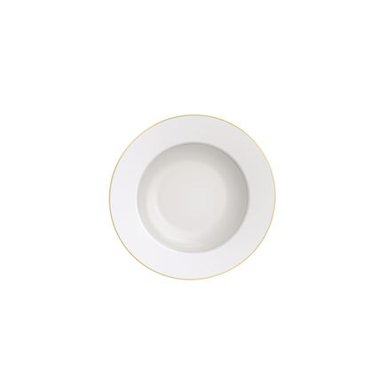 Prato Fundo Filetado Tramontina Elisa em Porcelana com Borda Dourada 23 cm