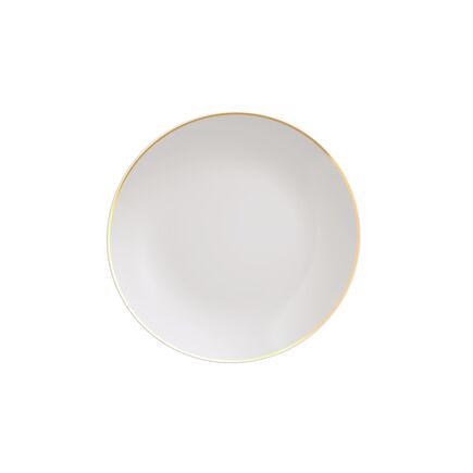 Prato Sobremesa Tramontina Anna em Porcelana com Filete de Ouro 21 cm