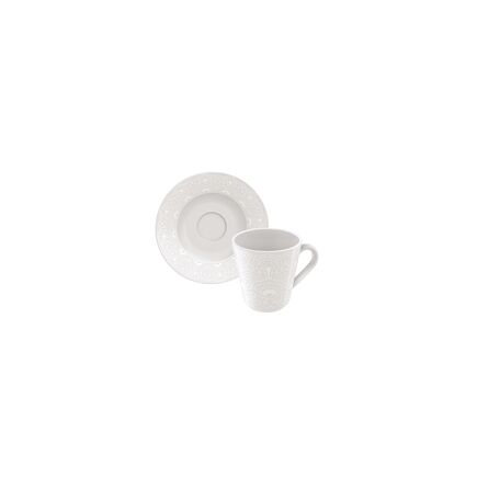 Conjunto Xícara e Pires de Café Tramontina Alicia em Porcelana Decorada