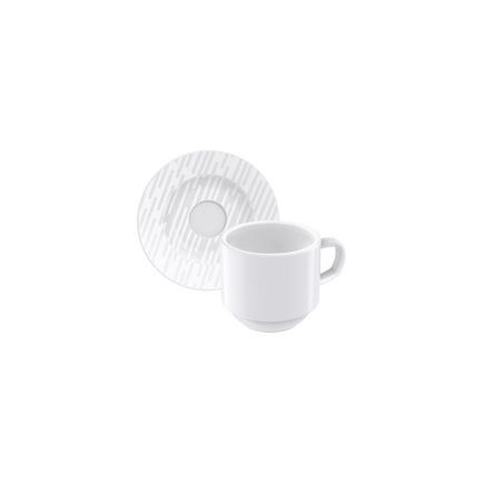 Conjunto Xícara e Pires de Café Tramontina Marie em Porcelana Decorada