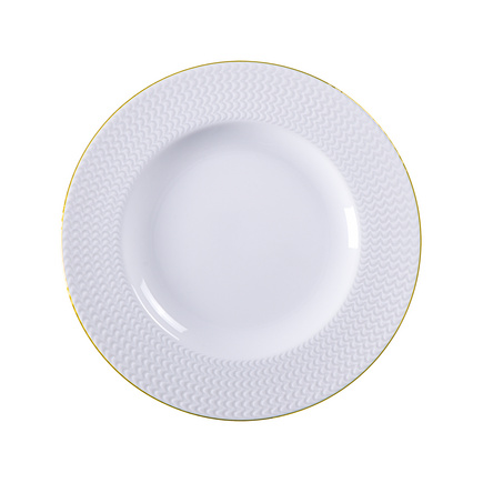 Prato Sobremesa Tramontina Mesh Filete de Ouro em Porcelana 21 cm