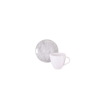 Conjunto Xícara e Pires de Café Tramontina Arbo em Porcelana Decorada 95 ml 2 Peças