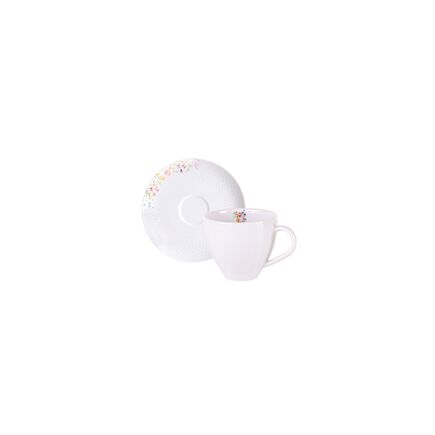 Conjunto Xícara e Pires de Café Tramontina Artemis em Porcelana Decorada 100 ml 2 Peças