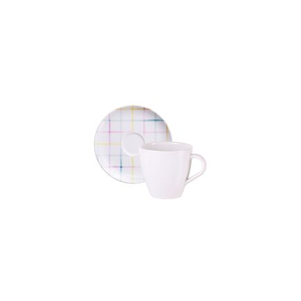 Conjunto Xícara e Pires de Chá Tramontina Sweet Color em Porcelana Decorada 200 ml 2 Piezas