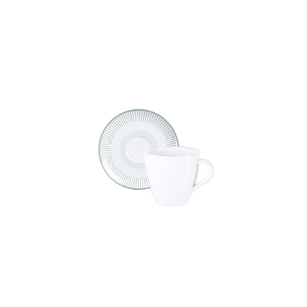Conjunto Xícara e Pires de Chá Tramontina Lineare em Porcelana Decorada 200 ml 2 Peças