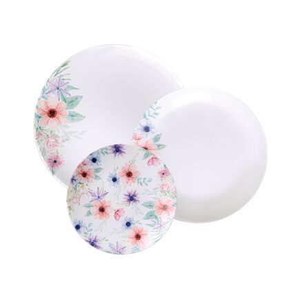 Jogo de Pratos Tramontina Floratta em Porcelana Decorada 12 Peças