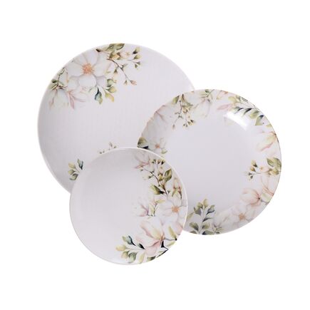Jogo de Pratos Tramontina Magnólia em Porcelana Decorada 12 Peças