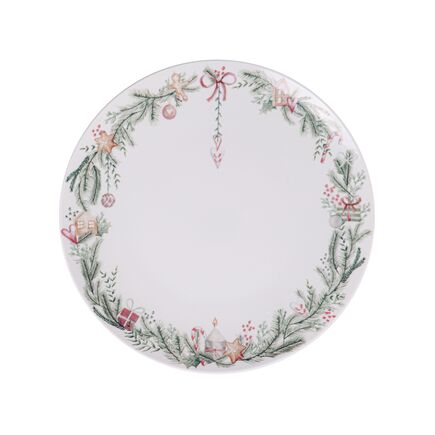 Prato Raso Tramontina Casa Natal Noite Feliz em Porcelana Decorada 28 cm