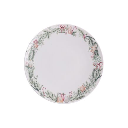 Prato Sobremesa Tramontina Casa Natal Noite Feliz em Porcelana Decorada 21 cm